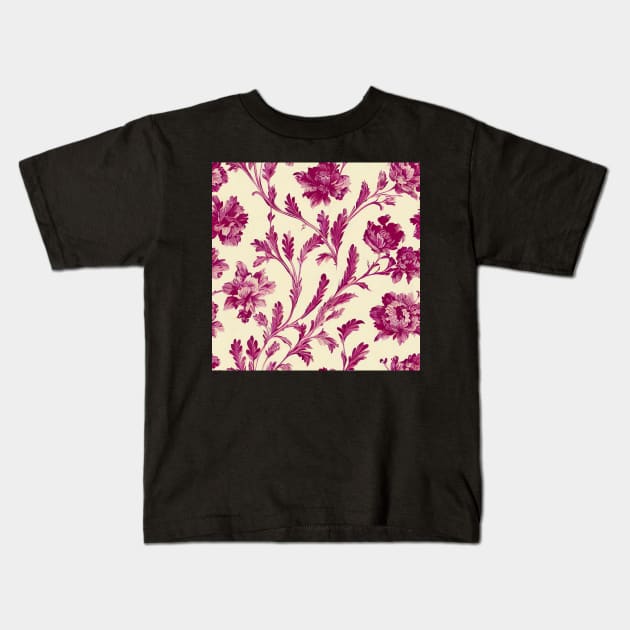 Rococo floral pattern, model 11 Kids T-Shirt by Endless-Designs